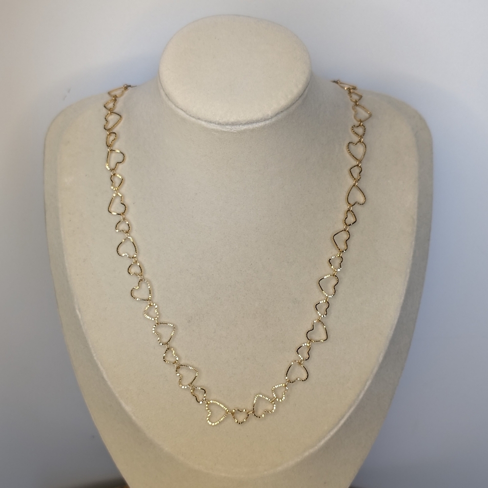 Tiffany & Co Designer Heart Gold Overlayed Palladium Necklace - Picture 2 of 7